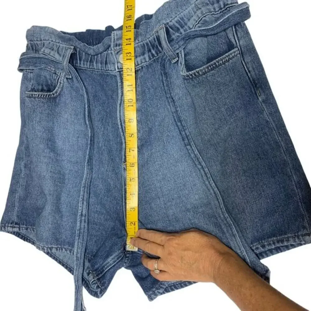 JOE'S JEANS Shorts 32 Paper Bag High Rise Elastic Waist Soft‎ Denim Zip Fly